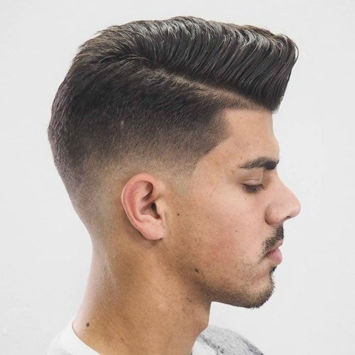 Comb Over Pomp with Low Fade and Edge Up